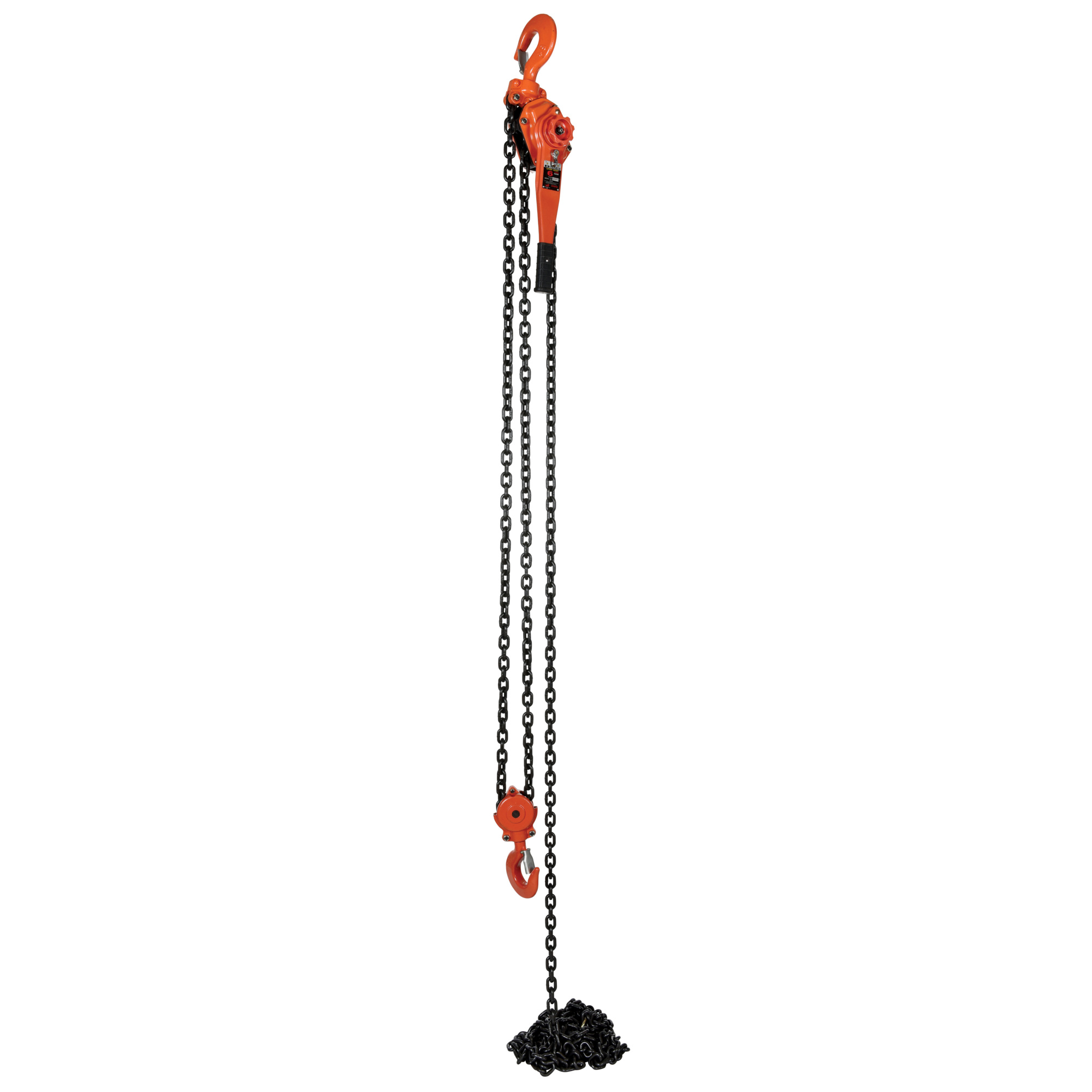 Vestil Steel Professional Lever Hoist 20 Ft. Lift Height 12,000 Lb. Capacity Orange